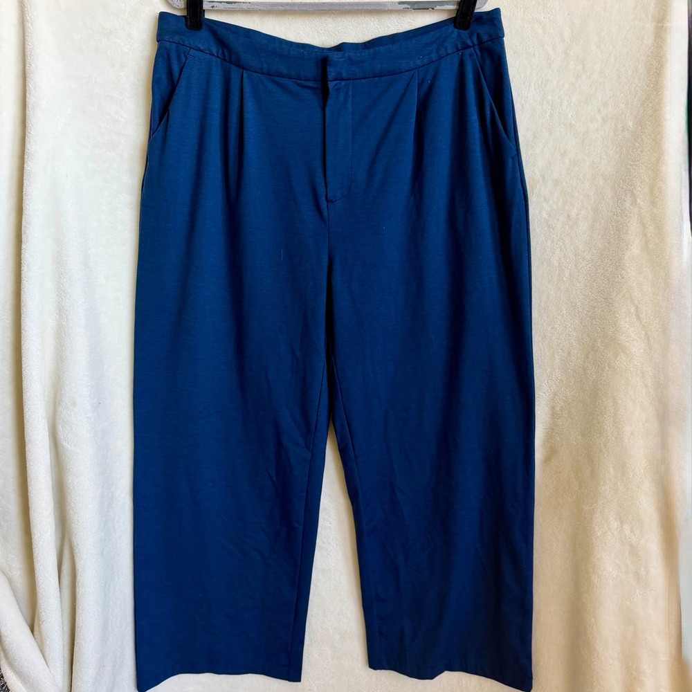 Members Mark Womens Navy Wide Leg Trouser Size XL Elastic Waist Pull On Pant